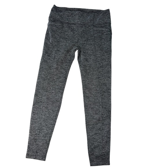 Athleta Leggings High Rise Gray Herringbone Athletic Womens Large - Picture 2 of 5
